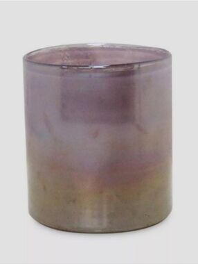 Big Opalhouse Lavender Rose Glass Pillar Candle Lantern Holder Purple Olive Jar